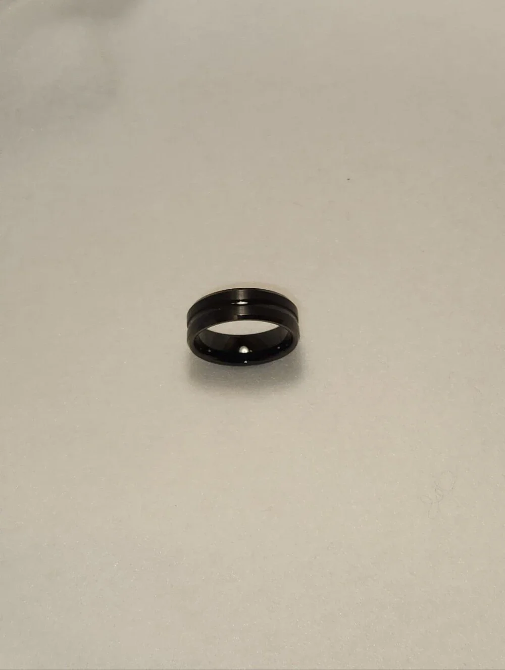 Black Men's Brushed & Polished Tungsten Ring